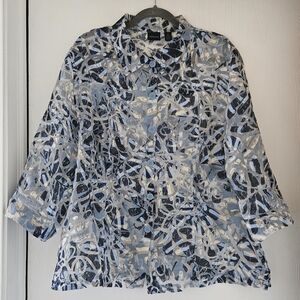 Westbound Blue Multi-Print Button Front Shirt